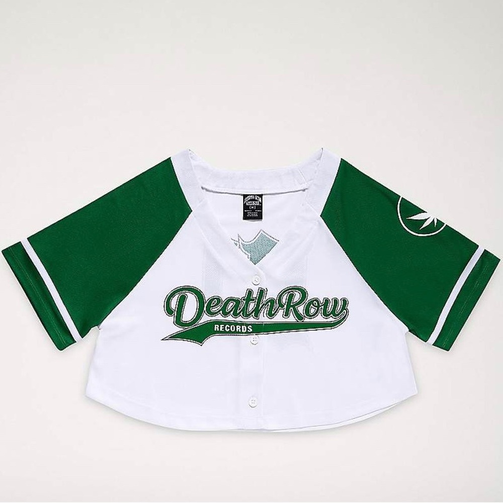 Weed Leaf Cropped Baseball Jersey- Death Row Records
